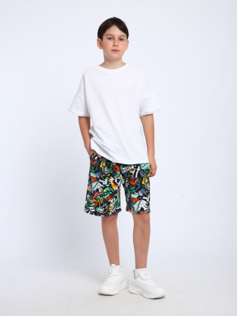 Детские шорты "Федор" / Зеленый граффити