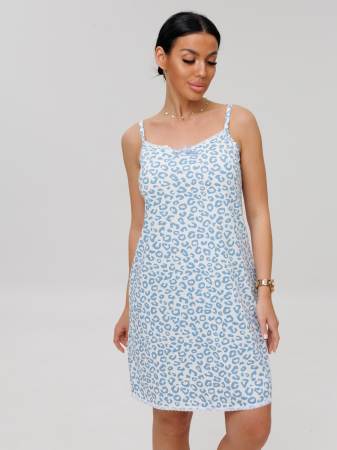 Женская сорочка Сор-96(К) / Голубой (леопард)