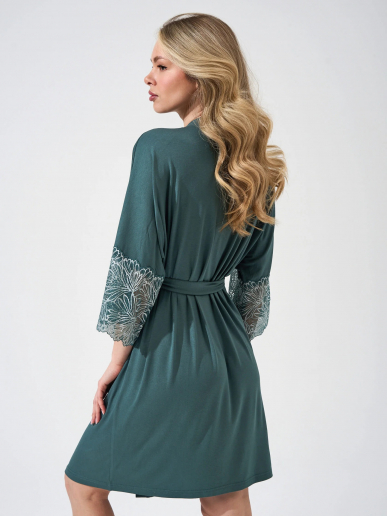 Женский  халат Флирт (кружево) 2451-Ви / Зеленый