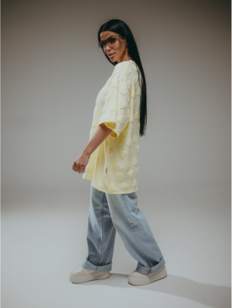 Женская футболка Ирбис / Сердца, сливочное масло