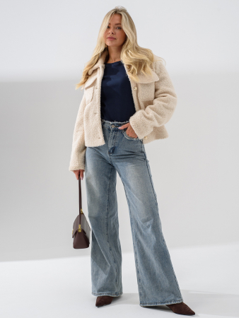 Женский лонгслив "Кашкорсе" 2382-Каш / Темно-синий