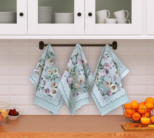 Полотенце вафельное кухонное / Под цветом розы 1