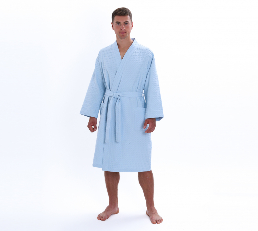 Халат вафельный Relax / нежно-голубой