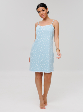 Женская сорочка Сор-96(К) / Нежно-голубой (сердечки)