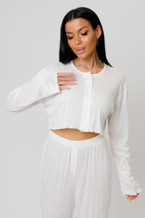 Женская пижама с брюками 2244 / Молочный