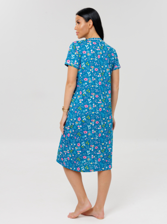 Женский халат Х-95(К) / Голубой (цветы)