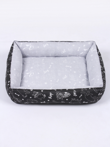 Лежанка для животных мелких пород арт. LDZ / Светло-серый + черный