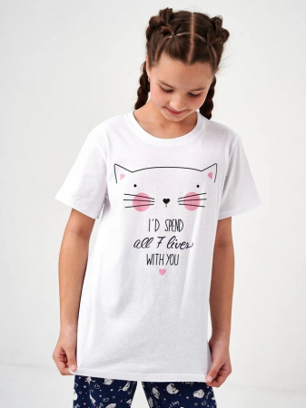 Детская пижама с брюками "Кисонька" короткий рукав