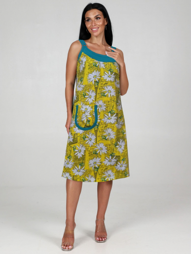 Женский сарафан МАТРЕШКА-2 СК-2206 / Ромашки на желтом