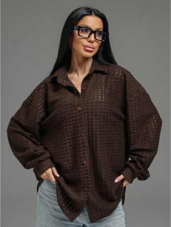 Женская рубашка Стелла / Шоколад