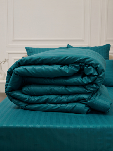 Пододеяльник микрофибра страйп / Морская волна