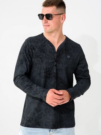 Мужской лонгслив "Путешествие" 2284-К / Черный