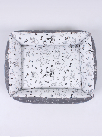 Лежанка для животных мелких пород арт. LDZ / Белый + графит