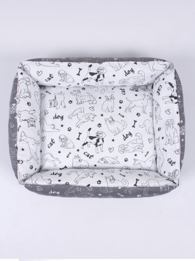 Лежанка для животных мелких пород арт. LDZ / Белый + графит