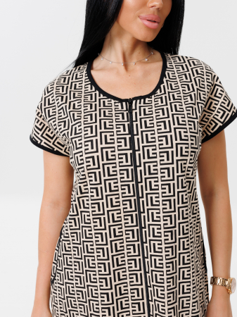 Женский халат Х-154(К) / Бежевый (узоры)