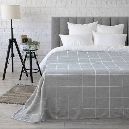 Покрывало Happy Family велсофт Клетка