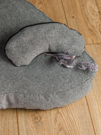 Набор подушек для йоги "Трапеция+накладка на глаза" / серый