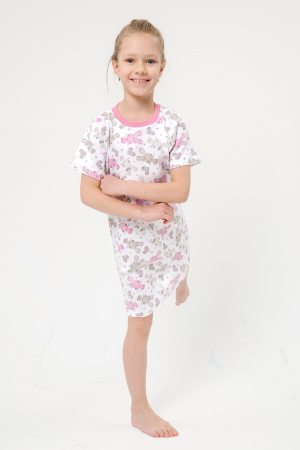 Ночная сорочка подростковая Ласка / зайчики розовый