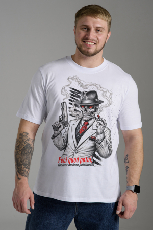 Мужская футболка 8592 / белый+мафия