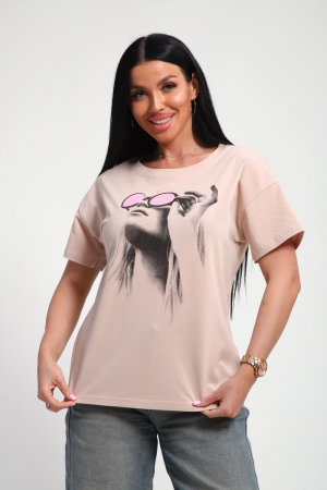 Женская футболка 85660 / бежевый