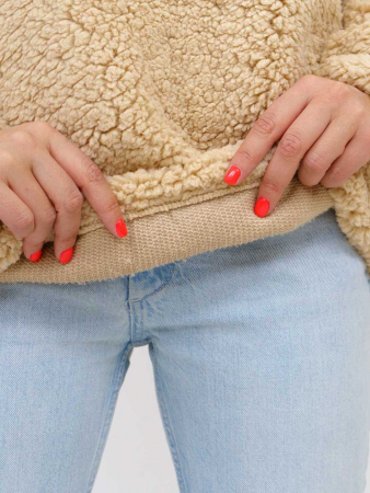 Женская толстовка мод.1770/3 (оверсайз) / Молочный