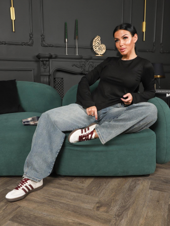 Женский лонгслив мод.2028/5 / Черный