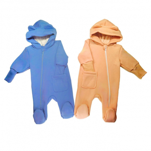 Детский комбинезон с ушками футер КМБ_бзУ_ФП