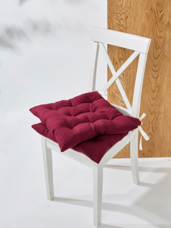 Кухонная подушка на стул (габардин) арт.GB40 / Бордовый