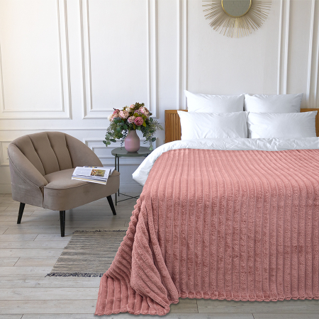 Покрывало  Happy Family велсофт Волна г/к №21 брусничный