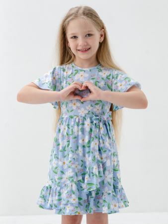 Детское платье "Мальва" / Светло-голубой