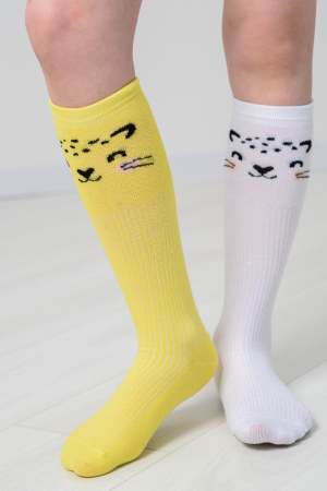 Детские гольфы Лео (набор 2 пары) / белый, желтый