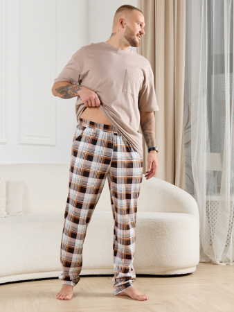 Брюки мужские Тор-1 / клетка коричневая