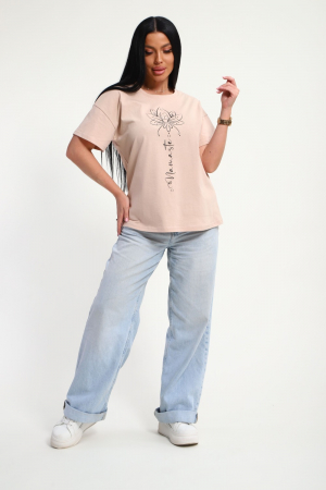 Женская футболка 85659 / бежевый