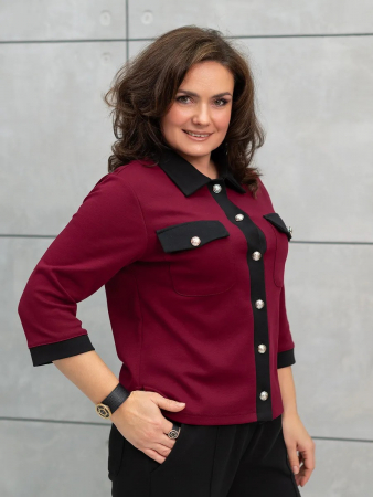 Женский жакет даблфейс / Бургунди