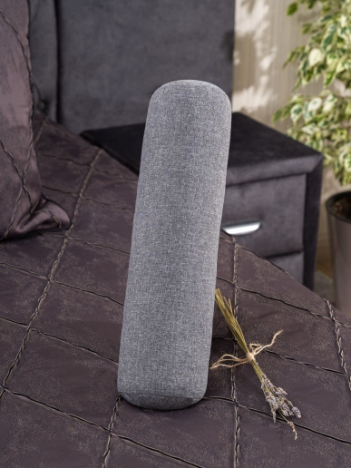 Валик ортопедический массажный для спины и поясницы с лузгой гречихи / серый