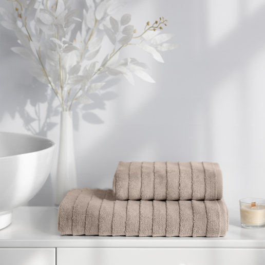 Махровое полотенце "Verossa" Steps texture / кофе