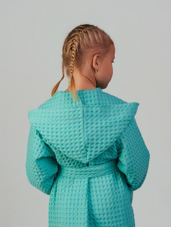 Детский вафельный халат "Комфорт" / мятный