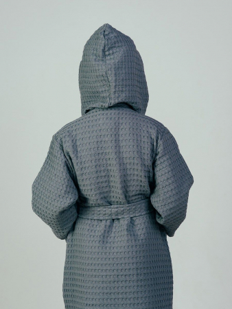 Детский вафельный халат "Комфорт" / серый