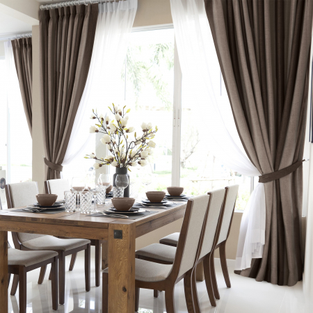 Комплект штор "Волшебная Ночь" Рогожка / Зебра-капучино