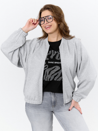 Женский бомбер Нео-1 БО-004 / серый меланж