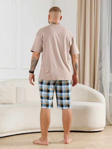 Шорты мужские Тор-2 / клетка бирюза