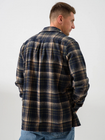 Мужская сорочка верхняя "Скандинавия" 2381-Ф / Сине-зеленый