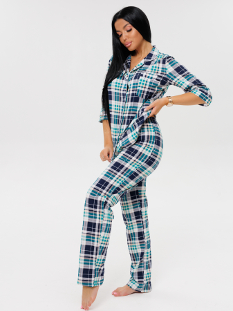 Женский костюм К-132(К) / Бирюзовый (клетка)