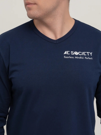 Мужской лонгслив "Оникс" арт.мк1282 / Темно-синий