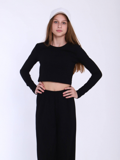 Детский лонгслив "Джулия" / Черный