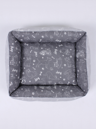 Лежанка для животных мелких пород арт. LDZ / Светло-серый + графит