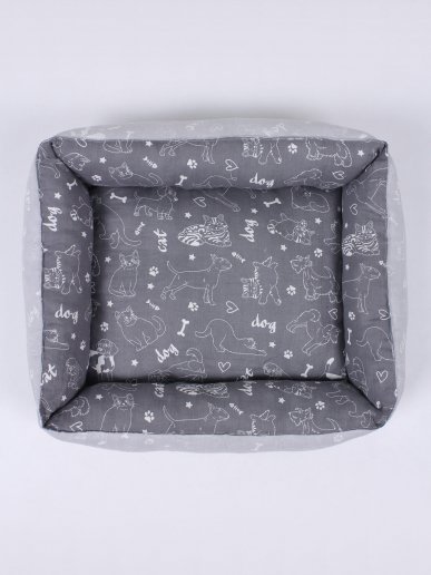 Лежанка для животных мелких пород арт. LDZ / Светло-серый + графит