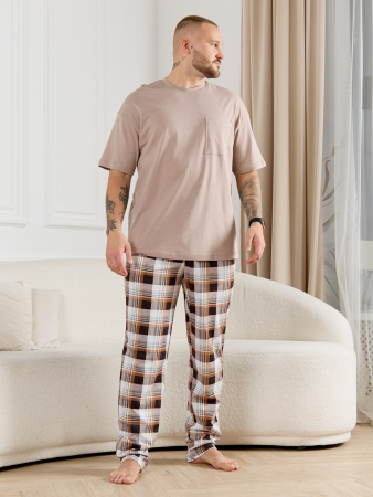 Брюки мужские Тор-1 / клетка коричневая