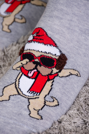 Женские носки  стандарт Символ дружбы (набор 3 пары) / белый, красный, серый