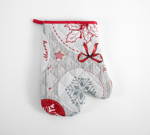 Прихватка-рукавица рогожка / Рождество 1